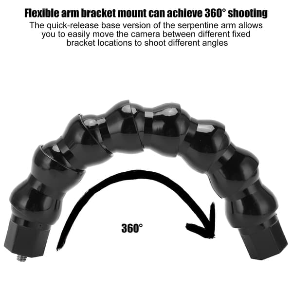 Flexibel Monopod Gooseneck Jaws Mount med 1/4 tums skruvhål