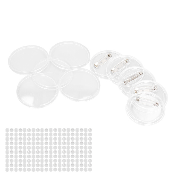 100 sæt Blanke Badge-fremstillingskit 25 mm Transparent slidstærkt Fint udført Knappen Badge Maker Sæt til gør-det-selv håndværk