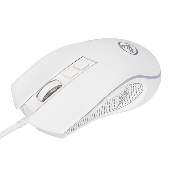Mekanisk mus Colorful Shine Justerbar 3600 dpi RGB Ergonomisk kablet gamingmus til bærbare computere Hvid