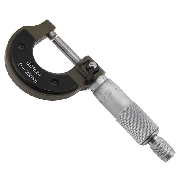 1 st hög precision utvändig mikrometer tjockleksmätare 0-25 mm mätområde