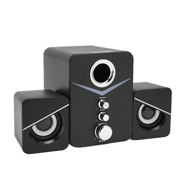 D‑221 Bluetooth-computerhøjttaler Deep Bass 2.1-kanals Mini Desktop-højttaler til bryllupsfest Sort