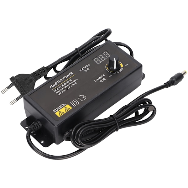 Strömadapter 90W 8A 3V till 12V Justerbar AC till DC-omvandlare med LED Digital Display För LCD-skärmar Mini-TV 100‑240VEU-kontakt