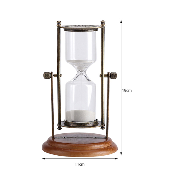 15 minuter Metall Roterande Sand Glas Timer Klocka Timglas Bord Prydnad Heminredning Present