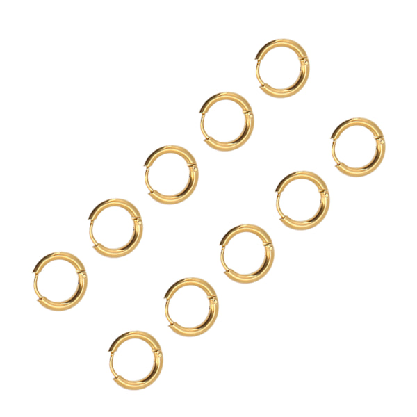 10 st Hoop Örhängen Golden Simple Wire Diameter 2,5 mm Innerdiameter 10 mm Örhängen Tillbehör