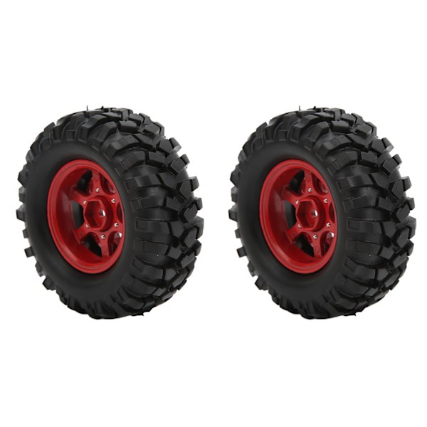 2 kpl 1,9 tuuman 96 mm kumirenkaat alumiinivanteilla Axial SCX10 1/10 RC-maastokiipeilyautolle Punainen