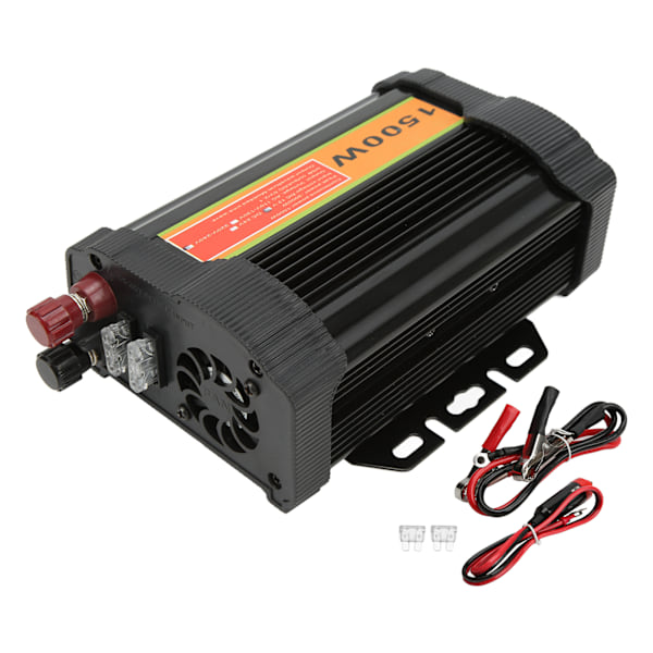 Svart 1500W Power Inverter Modifierad Sine Wave Car Inverter DC 12V till AC 220-240V omvandlare för nödsituationer