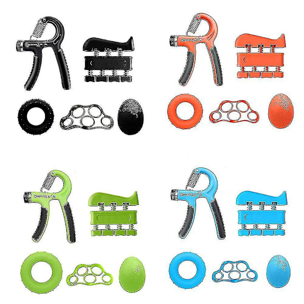 Orange Hand Grip Strengthener Set - 5 Pack Finger Grippers Exercise Equipment