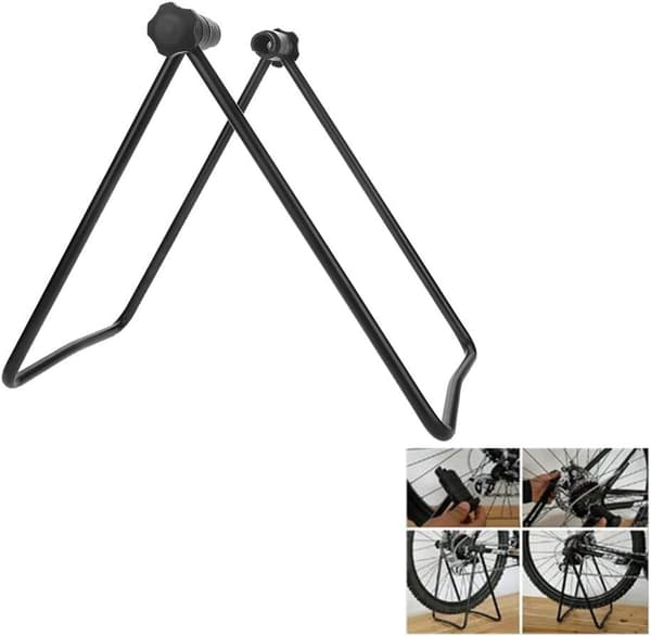 Sort U-formet cykelstativ til baghjul, justeringsstativ og reparationsstativ til racercykel, foldbart gulvstativ