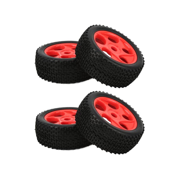 【NX】4st RC Bil Gummidäck Fälgset för 1/8 1/10 Fjärrkontroll Bil Svampfoder Däck