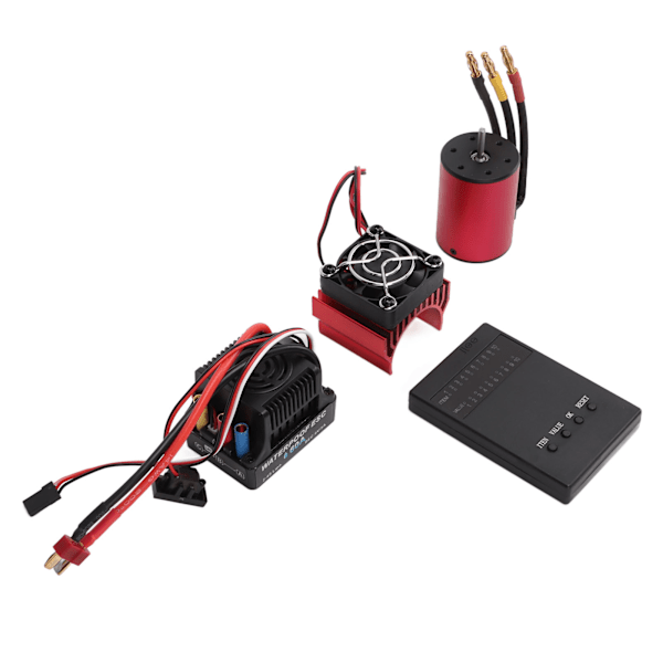 RC-motor 4-polig 12-spår Vattentät gör-det-själv-programmering ESC Stabil Pålitlig kylflänstillbehör för 2S 1:10 för 3S