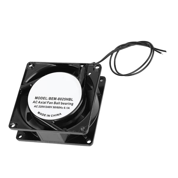 Stille ventilator dobbelt kugleleje Støjsvag kølepladeventilator med ren messingramme 80 x 25 mm