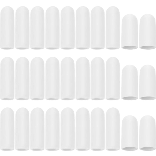 30 stykker gelfingerbeskytter silikonfingersenger fingerdekselhette (hvit)