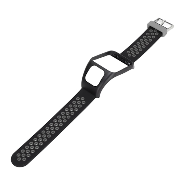 Smartwatch-rem Silikonarmbånd Dobbelt farvet med stiftspænde til TOMTOM Runner3 Adventurer (sortgrå)