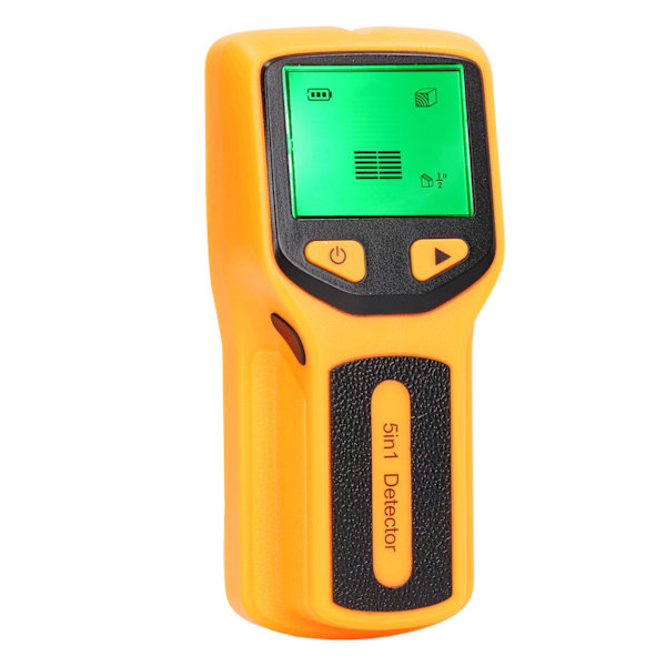 Stud Finder väggskannersensor 5 i 1 detektor HD LCD-skärm för trä AC tråd mittkant gul