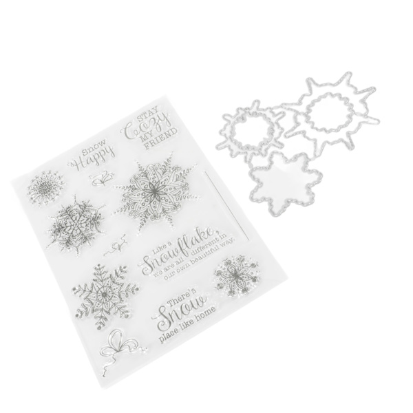 Tydlig stämpel Snöflinga-tema Säker Hållbar Återanvändbar TPR-material Enkel hantering Transparent stämpel med stansning