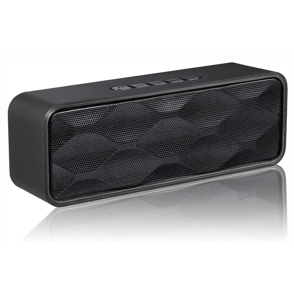 Trådlös Bluetooth stereohögtalare med dubbla drivrutiner inbyggd mikrofon Black