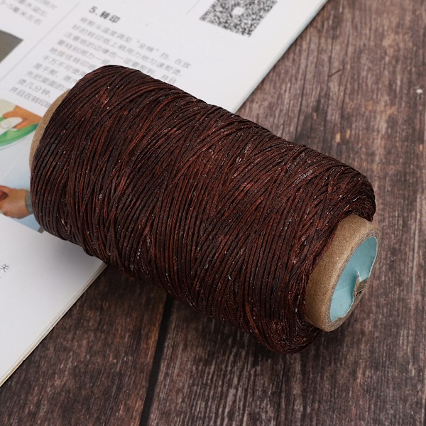 150D 820,2 ft vaxad tråd Handgjord platt sömnadssöm Tillbehör för gör-det-själv-läder CraftDark Coffee