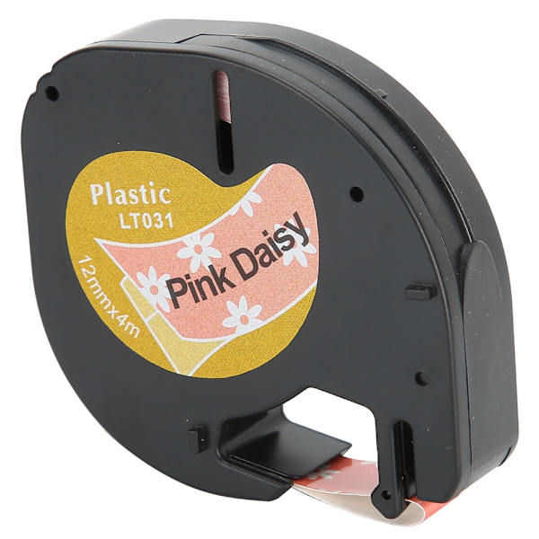 Termopapirsetikettejp Sød etikettebåndsdekoration Pink Daisy til Dymo 12 mm