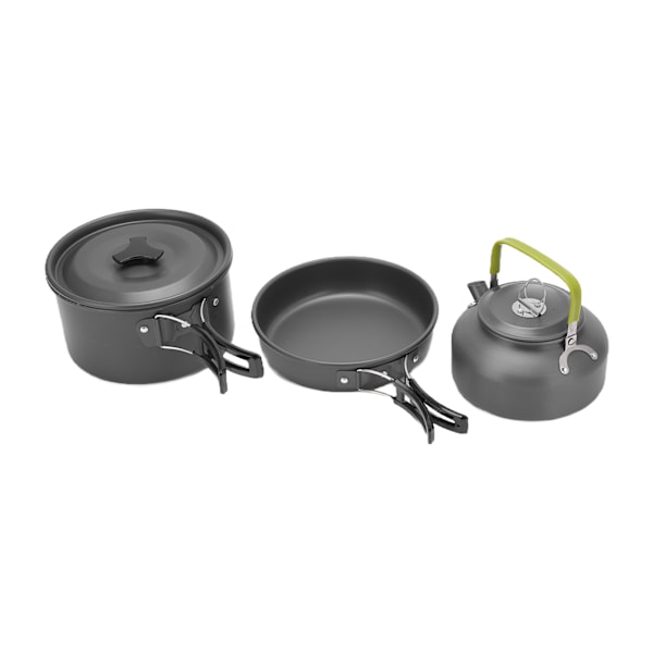 Utekokset för 2-3 personer, tekanna-set med non-stick-beläggning, lätt att rengöra, bärbar campingkokare