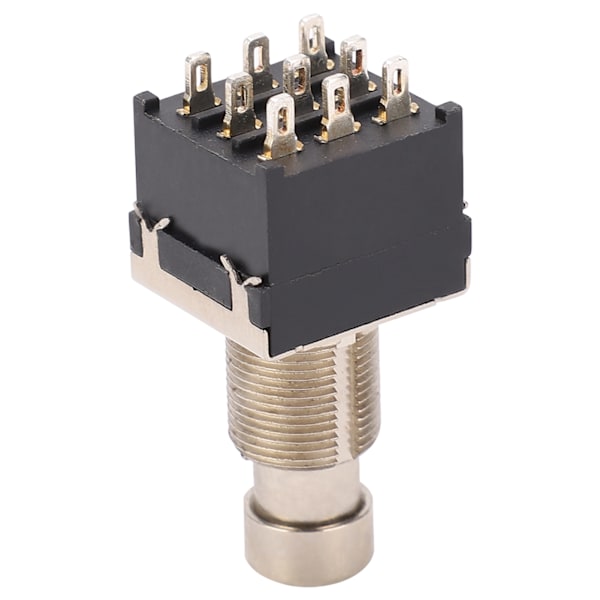 9-pins bryter for gitarpedalboks metall PVC Høytemperaturbestandig for lydutstyr Svart