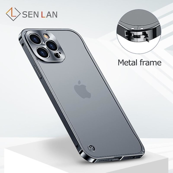 Applicera på metallfodral för Iphone 12 13 14 Pro Max Cover 14 Plus Magnetisk aluminiumram Telefonskal för Iphone 11
