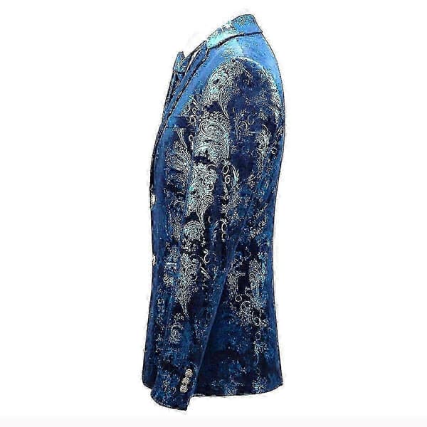 Gulltrykt jakke Passer til menn med button down-krage 5XL Blue