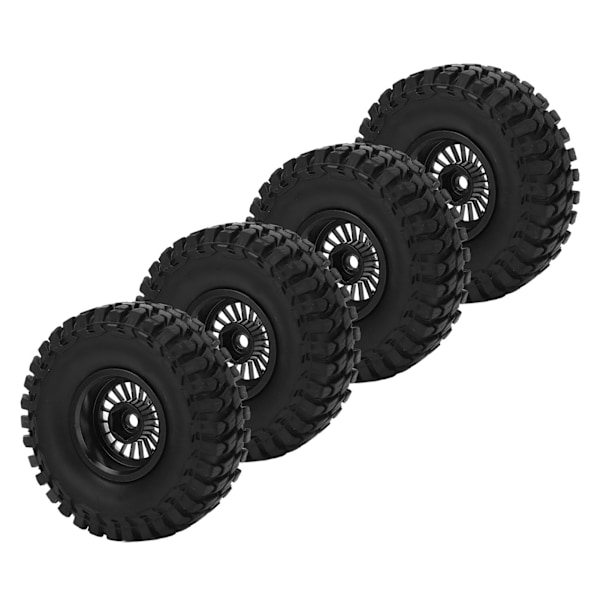 4 stk RC bilhjul dæk sæt 55 mm aluminium for- og baghjul til AXIAL SCX24 1/24 RC bilbåndsort