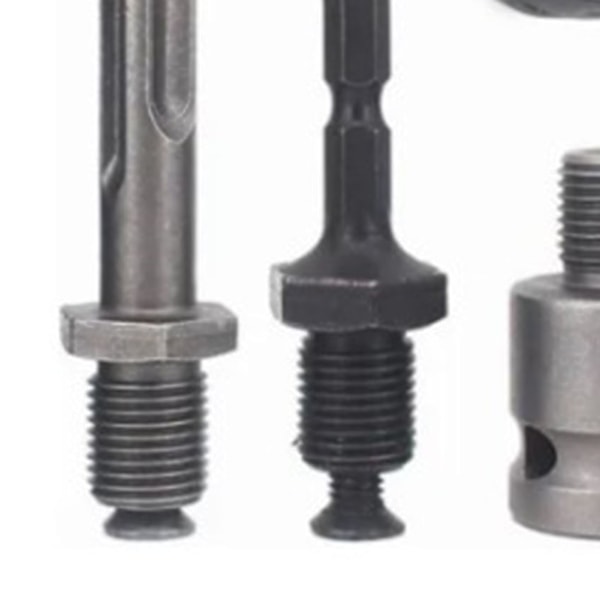 4 stk borrchuckadaptersett 10 mm slagborrchuck med rund sekskant skaft koblingsstang Elektrisk skiftenøkkelomformer
