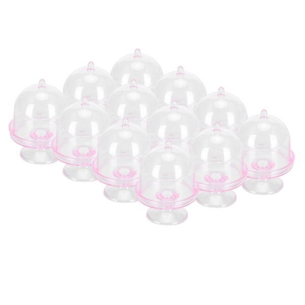 12 Set Mini Candy Box Cake Stand Cupcake Candy Display Tallrik med lock Party Supplies Pink