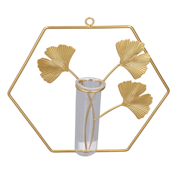 Vas Prydnad Guld Ginkgo Leaf Design Fashionabla Utsökt Vas Dekoration för Hem Vardagsrum Sovrum