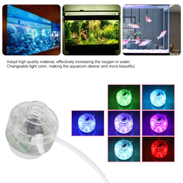 Fish Tank LED Bubble Light Färgglad vattentät lampa Akvariumtillbehör (110-220V)EU