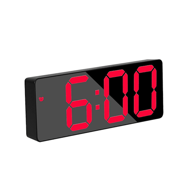 Dual Alarm Digital Clock for Bedroom, Large Display Bedside Clock for Heavy Sleepers, Kids, and Seniors - Red