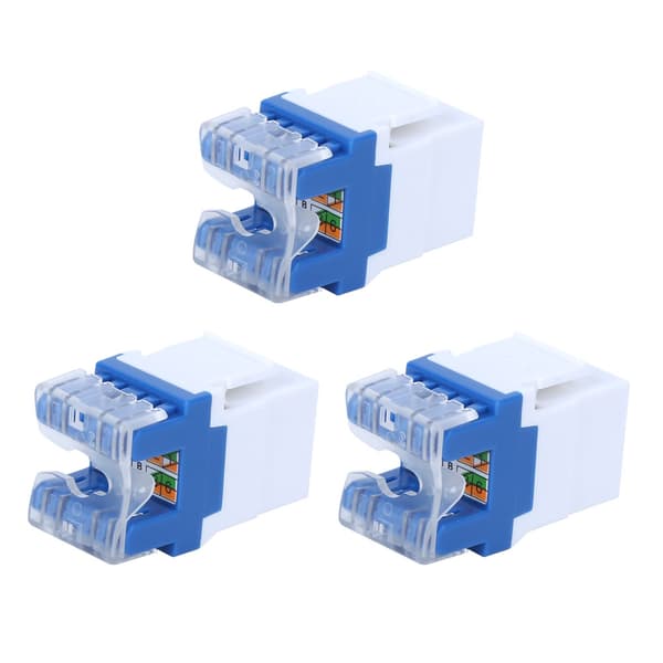 3 stk RJ45-180° modul Kompatibel med Keystone Jack CAT5E UTP Networks Information Connector Socket Adapter