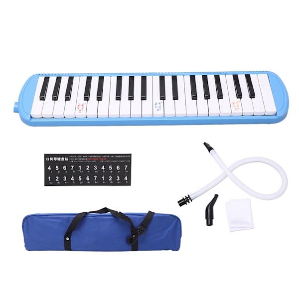 Melodica 37 Key Blåsmusikinstrument Vuxen Lämplig för nybörjare Övning Blå