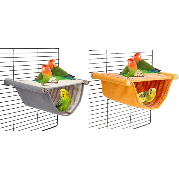 Et gult papegøjebur 8*15cm Aftagelig og vaskbar hængekøje Flerfarvet vindueskarm hængende vugge