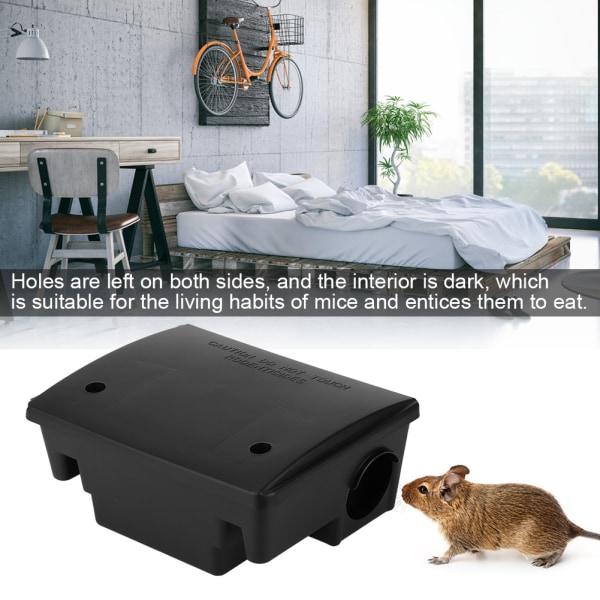 Kompakt indendørs rotteboks musefælde fangst agn boks med lås til hjem, hospital, hotel brug