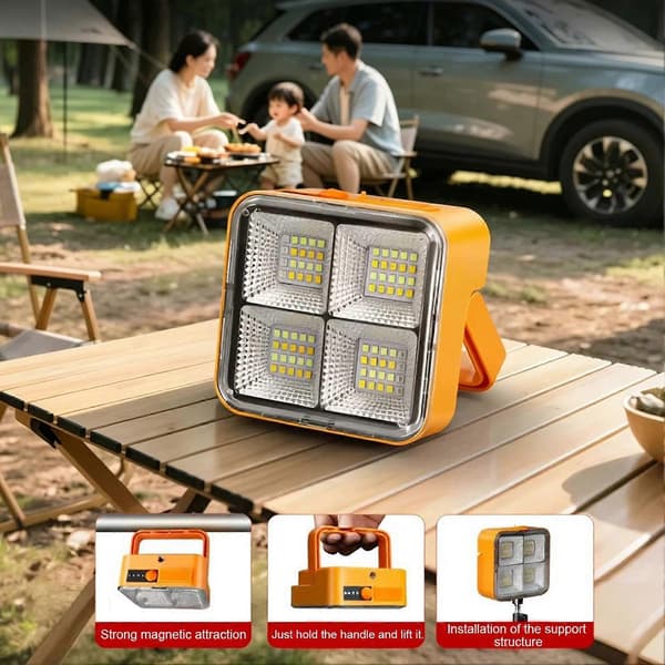 Mini solcelledrevet campinglykt med stativ - IP65 vanntett oppladbar Blue B