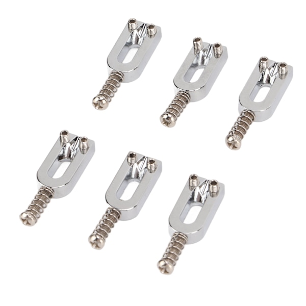 6st U-formade elgitarrbrosadlar Tremolo Metal Roller Skruv Sadelbyte Silver