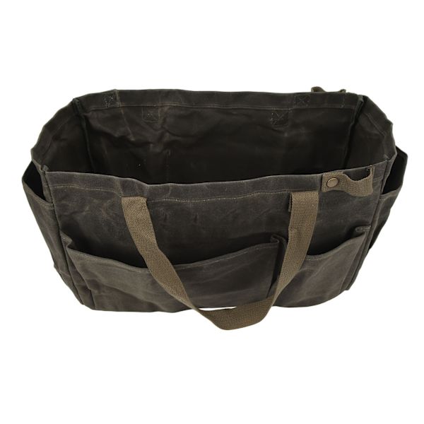 Vandtæt Hardware Værktøjstaske med Håndtag og Flere Rum Canvas Værktøjstaske til Camping Grill Picnic OD Grøn