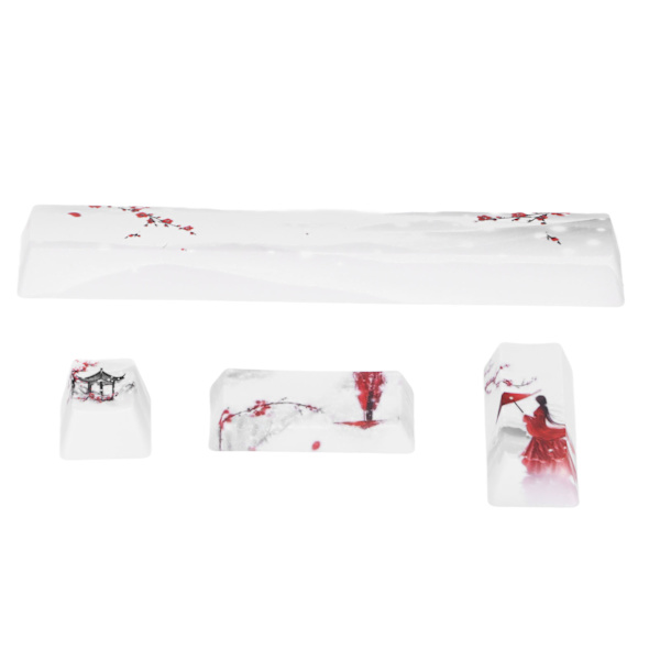 DIY Keycaps Kit Vinter Snow Plum Pattern Universal Mekaniskt tangentbordsbytestillbehör