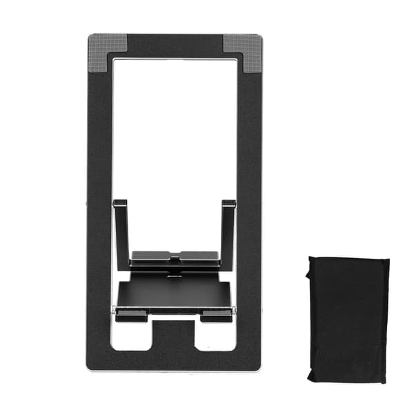 Justerbar mobiltelefonholder til skrivebord Sammenfoldelig aluminiumslegering bordtelefonholder tabletbeslag Sort