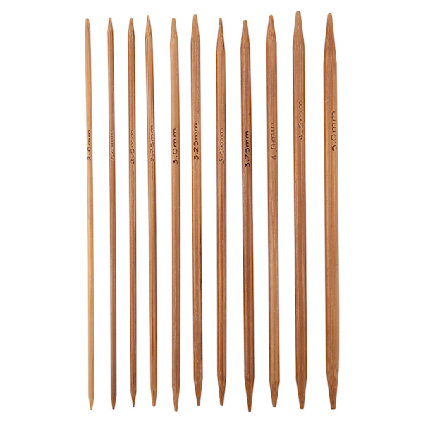Set med 11 stickor i bambu Set 11 storlekar (5,1 tum/13 cm)