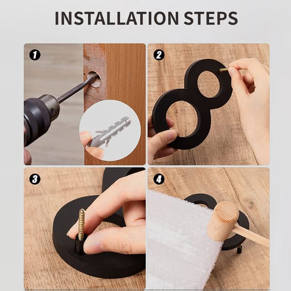 Osoite Suuret Modernit Oven Aakkoset Kelluvat Talonumerokirjaimet Musta Black 5