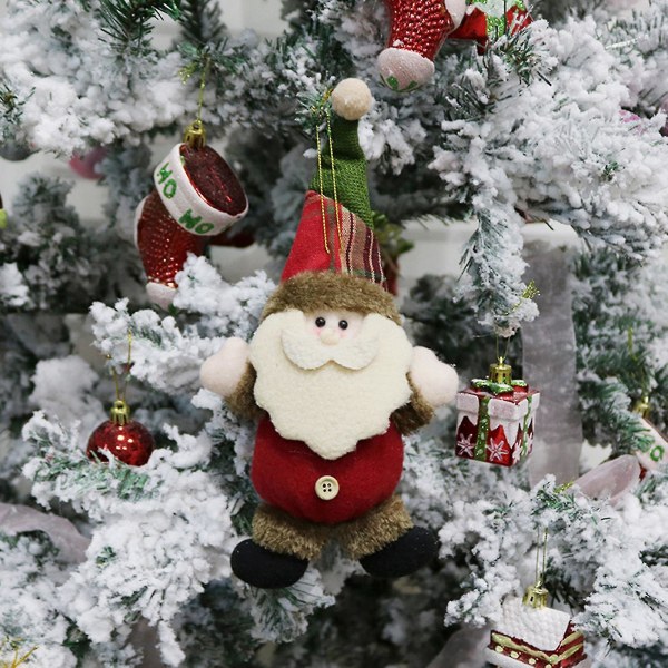 Juldekorationer Juldekorationer Äldre snögubbe Älg Julklapp Litet hänge Plyschdocka Julgranshängetillbehör A