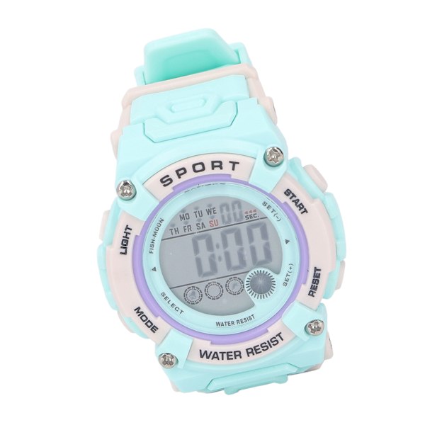 Digital Chronograph Børn Student Vandafvisende Sport Multifunktionel Elektronisk Ur Reseda