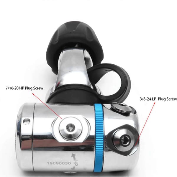 10X Dykning 1:a Stegsregulator HP Högtrycksportplugg Dykningsreservdel Silver