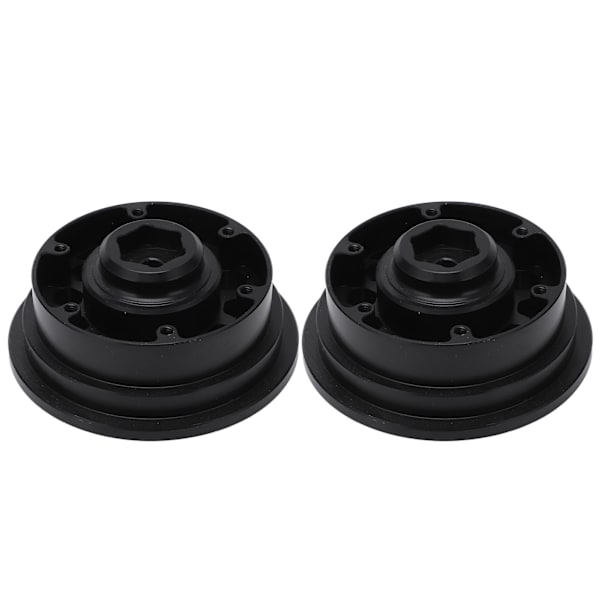 2 stk RC Hjulnav Felg Profesjonell Aluminium Legering Hjulnavsett for Axial SCX6 1/6 RC Bil Svart