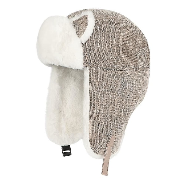 Clear Inventory Kids Bomber Venäläinen hattu talvi lämmin pehmeä vakosametti tekoturkista Ushanka Cossack Aviator cap pojalle Khaki