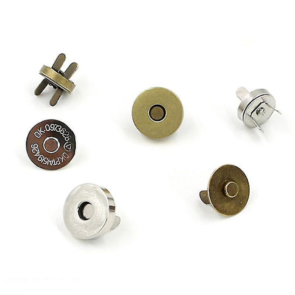 Praktiske magnetiske trykknapper for DIY-klestilbehør Sølv 18mm 40 stk