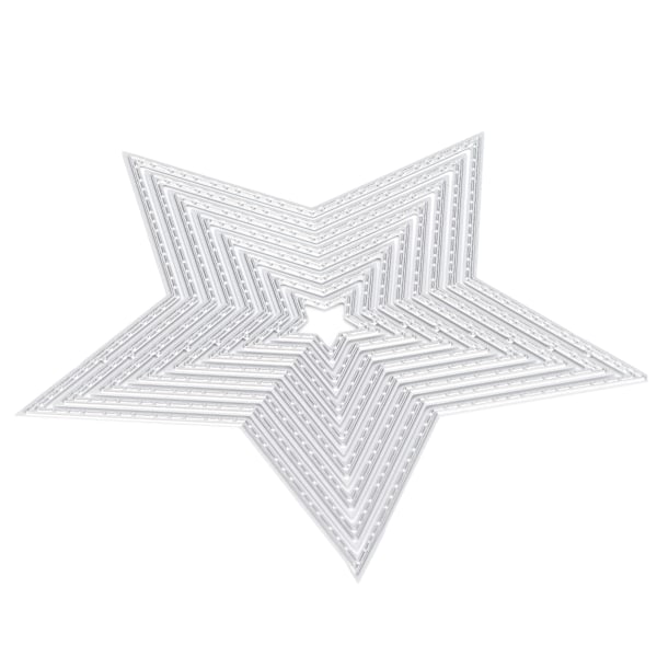 Metallinen leikkausmuotti Viisikärkinen tähti Prägling Stencil Album Dekoratiiviset kaiverretut stanssit DIY-käsitöihin Paperikorttien valmistukseen